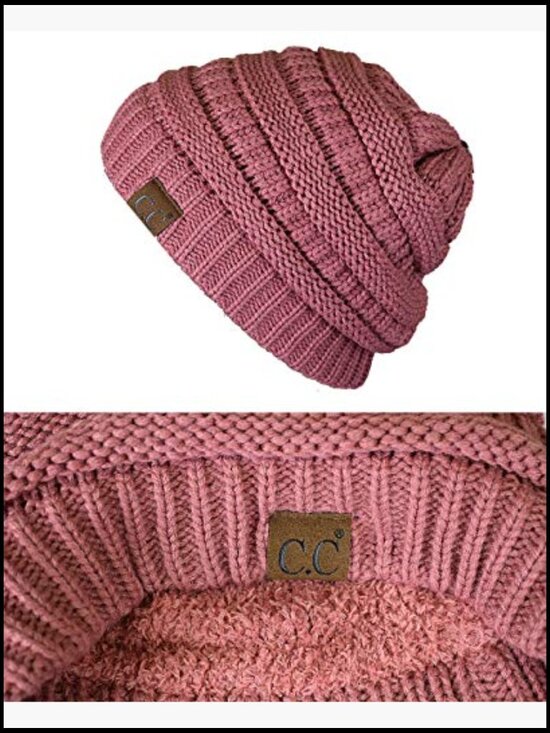Unisex Chunky Cable Knit Beanie with Sherpa Lining main image 5